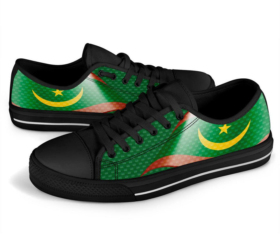 Mauritania Low Top Shoes Mauritania Flag and Coat Of Arms RLT12