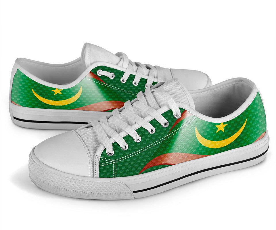Mauritania Low Top Shoes Mauritania Flag and Coat Of Arms RLT12