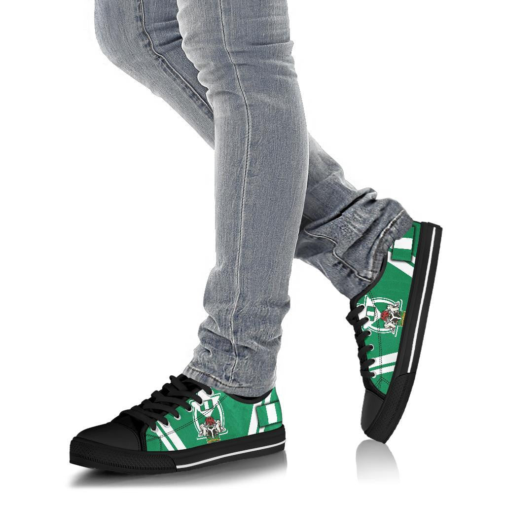 Nigeria Low Top Shoes Nigerian Flag and Coat Of Arms Boa Me Na Me Mmoa Wo RLT8