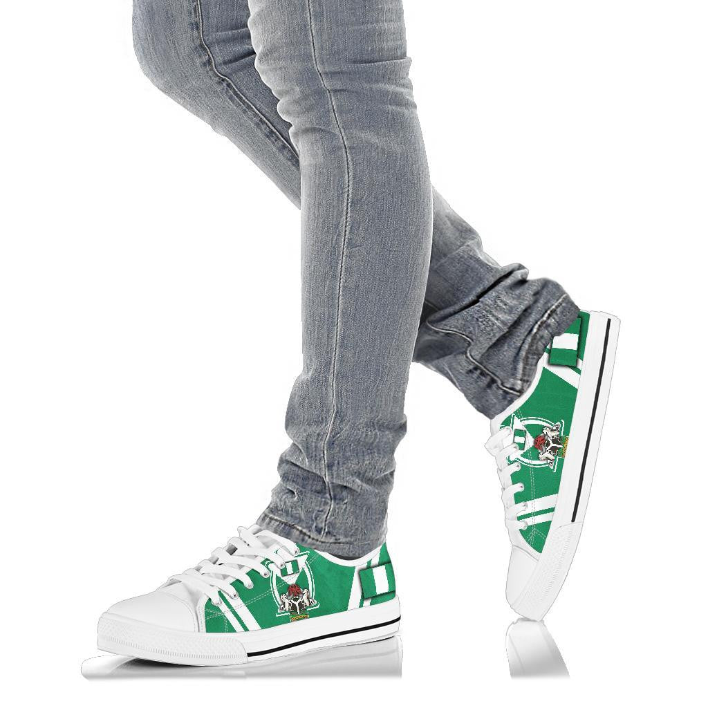 Nigeria Low Top Shoes Nigerian Flag and Coat Of Arms Boa Me Na Me Mmoa Wo RLT8