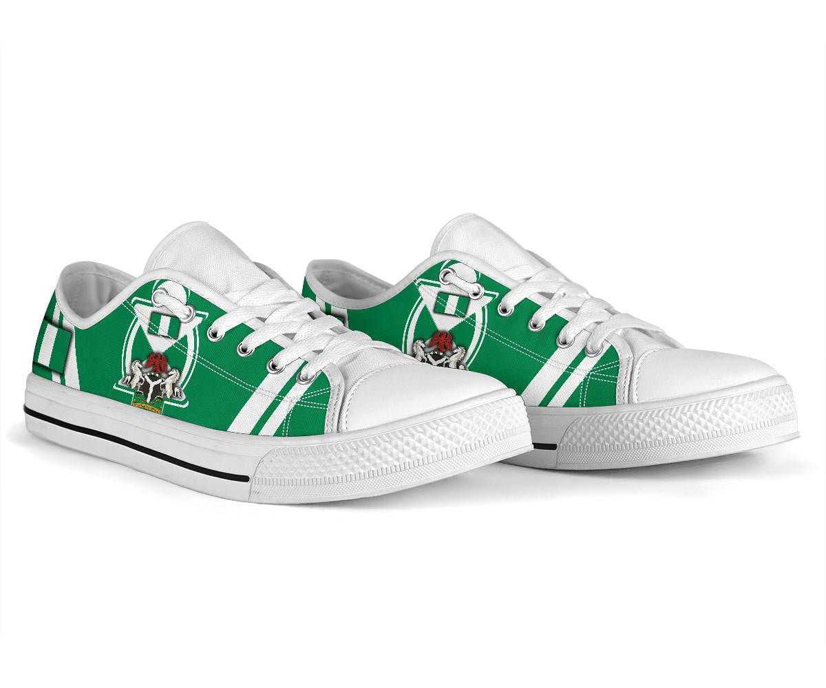 Nigeria Low Top Shoes Nigerian Flag and Coat Of Arms Boa Me Na Me Mmoa Wo RLT8
