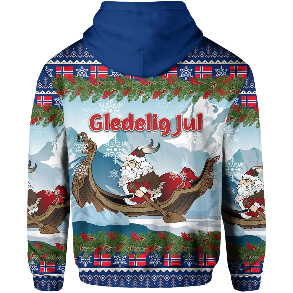 Norway Hoodie Santa Viking Is Coming RLT7