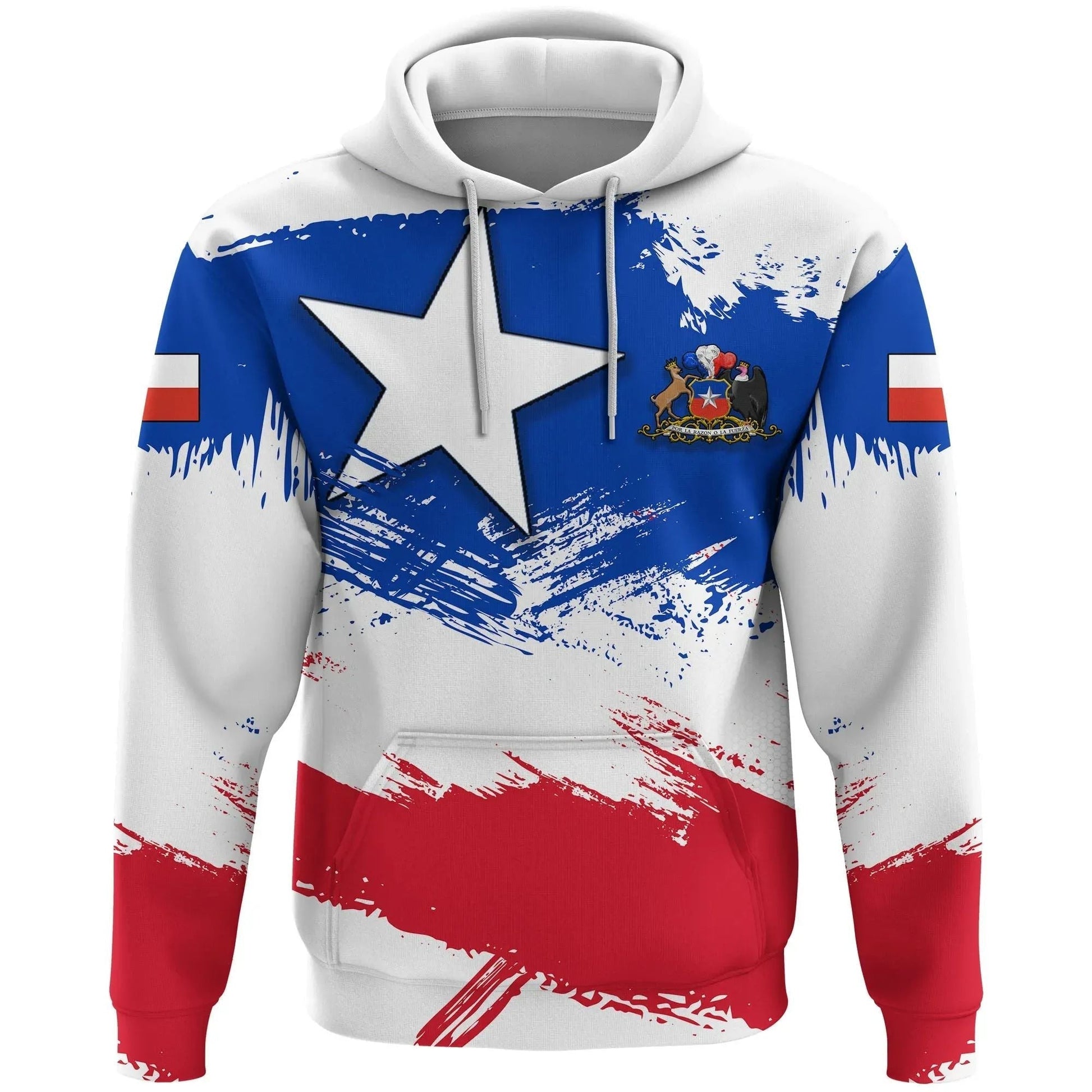 Chile Hoodie Chile Flag Brush RLT7