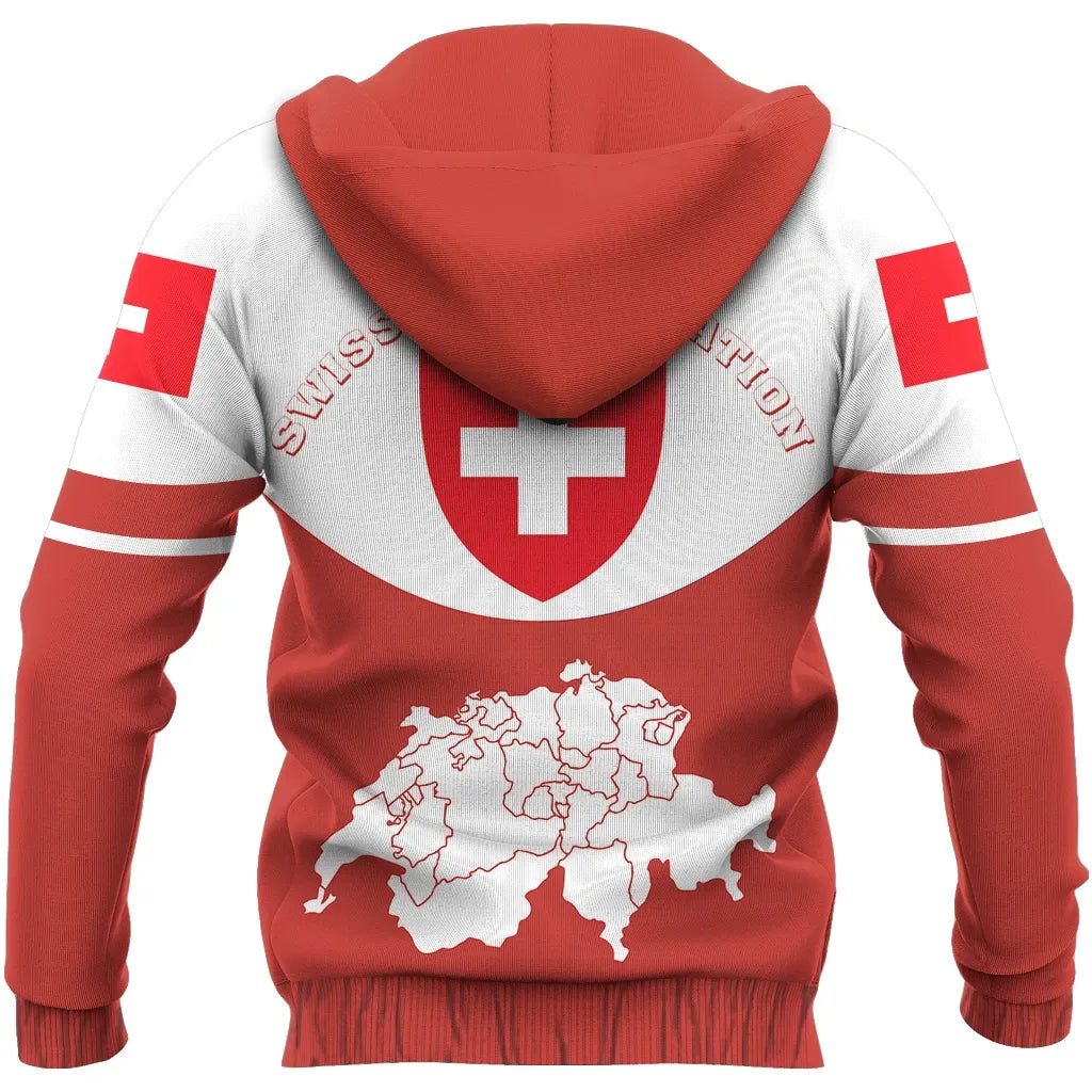 Switzerland Flag Hoodie Semicircle RLT13