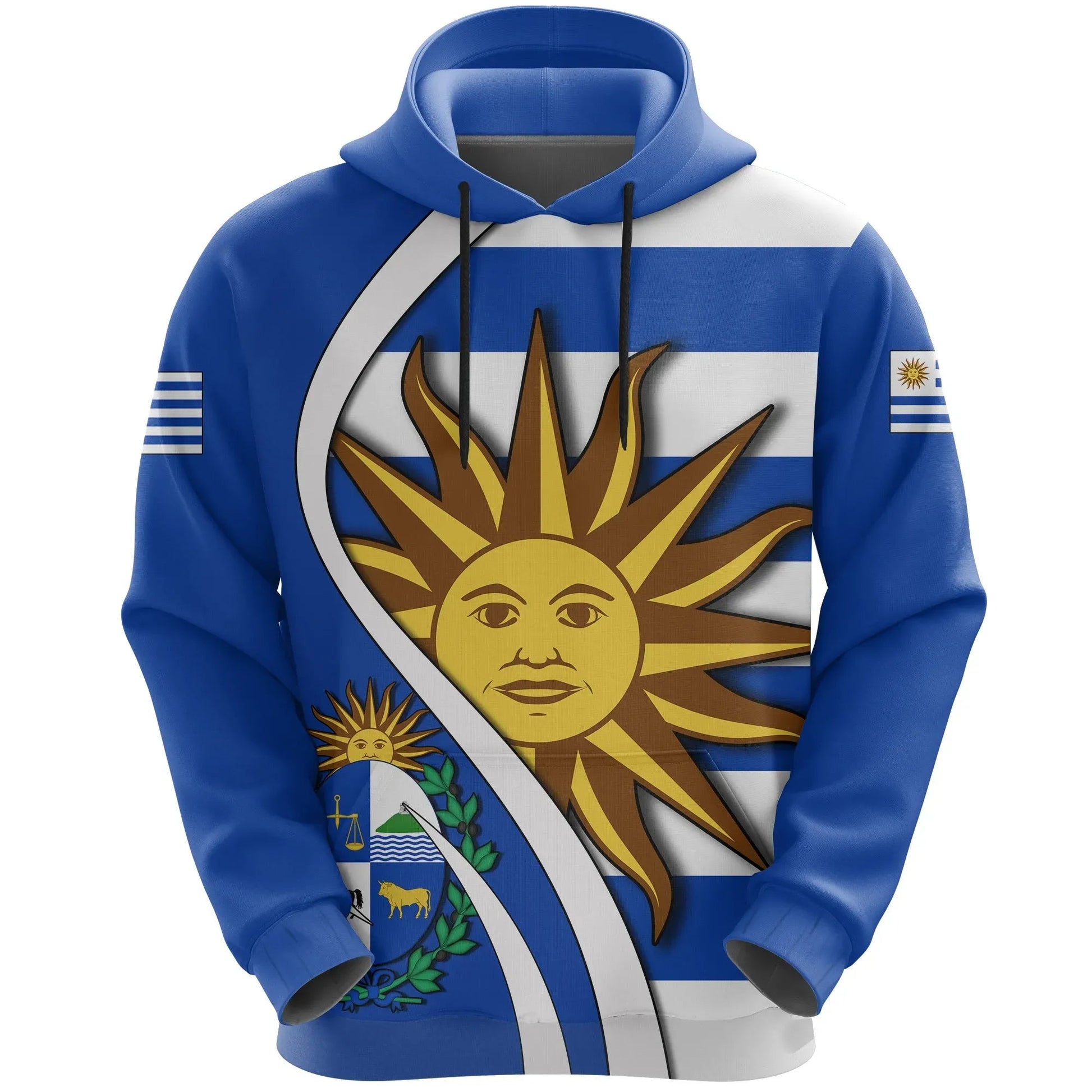 Uruguay All Over Hoodie Flag Coat Of Arms RLT6