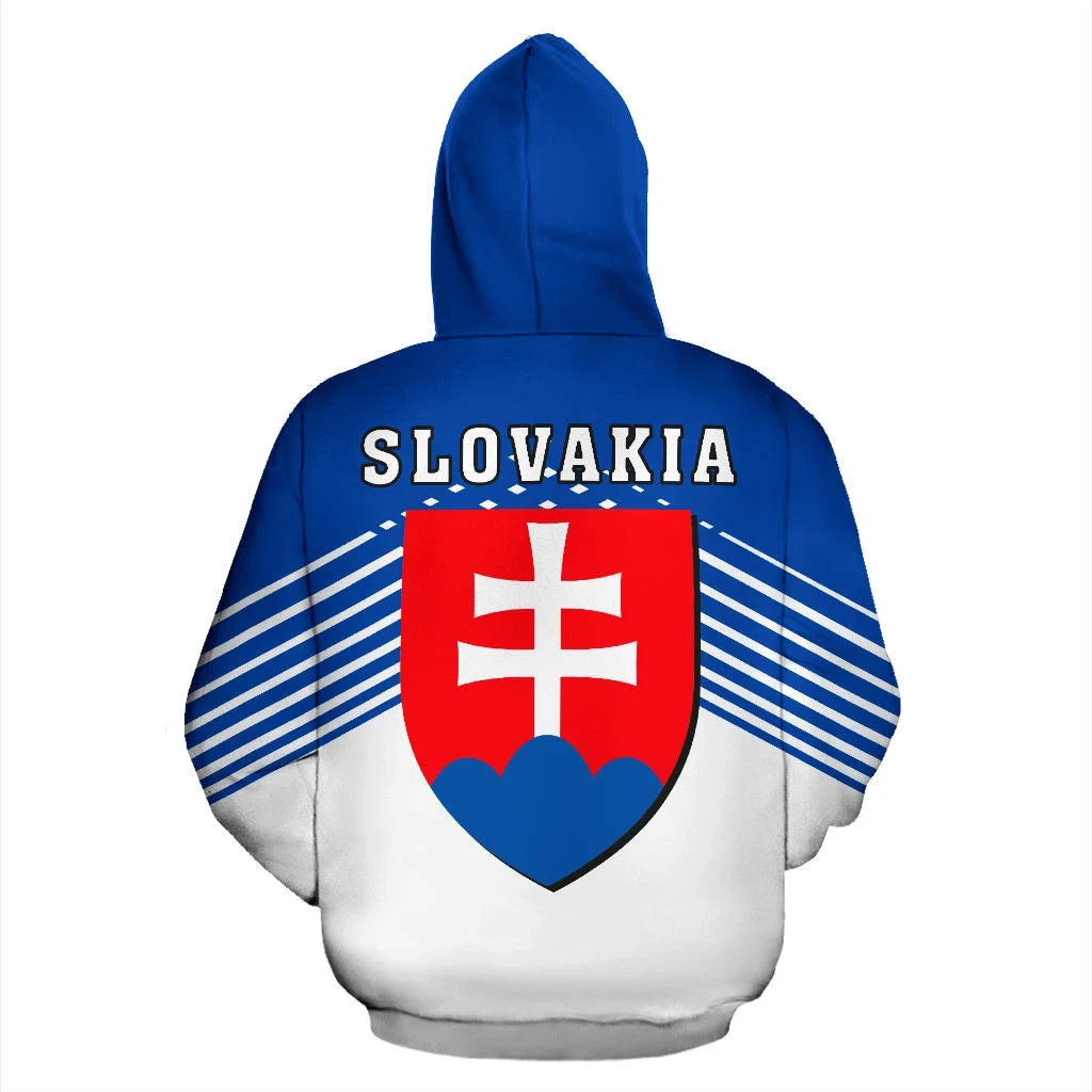 Slovakia Sport Flag Hoodie Stripes Style 01 RLT13