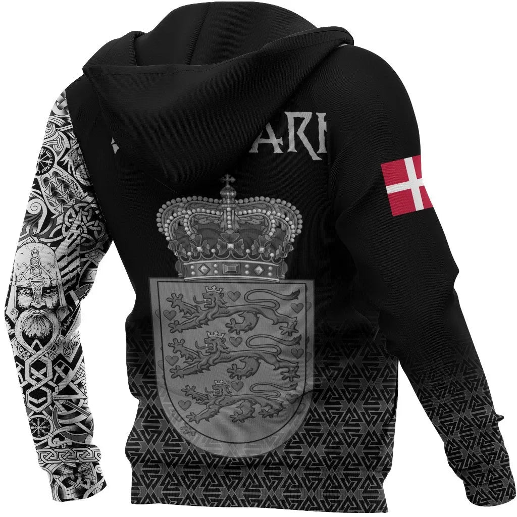 Viking Hoodie Denmark Coat Of Arms RLT13