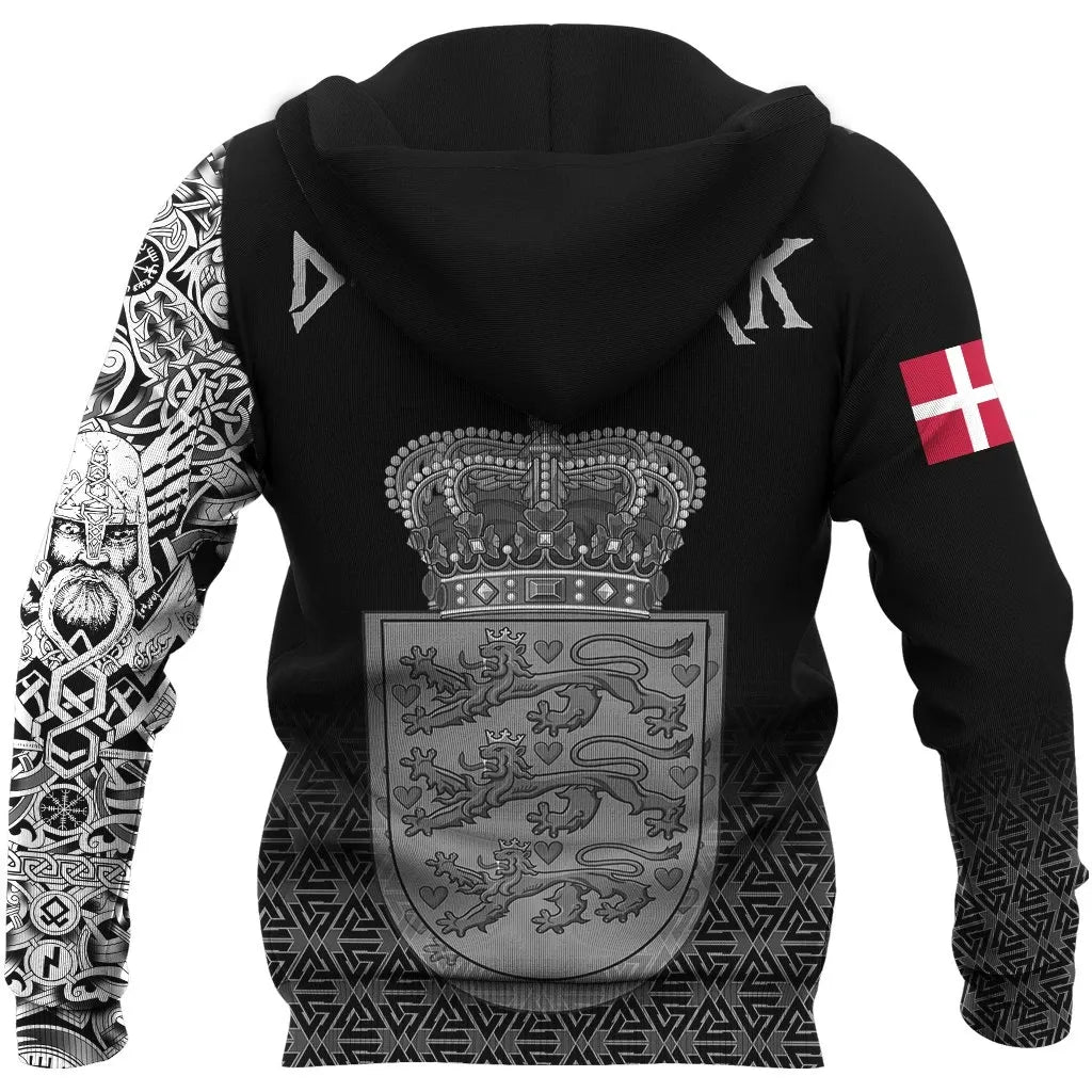 Viking Hoodie Denmark Coat Of Arms RLT13
