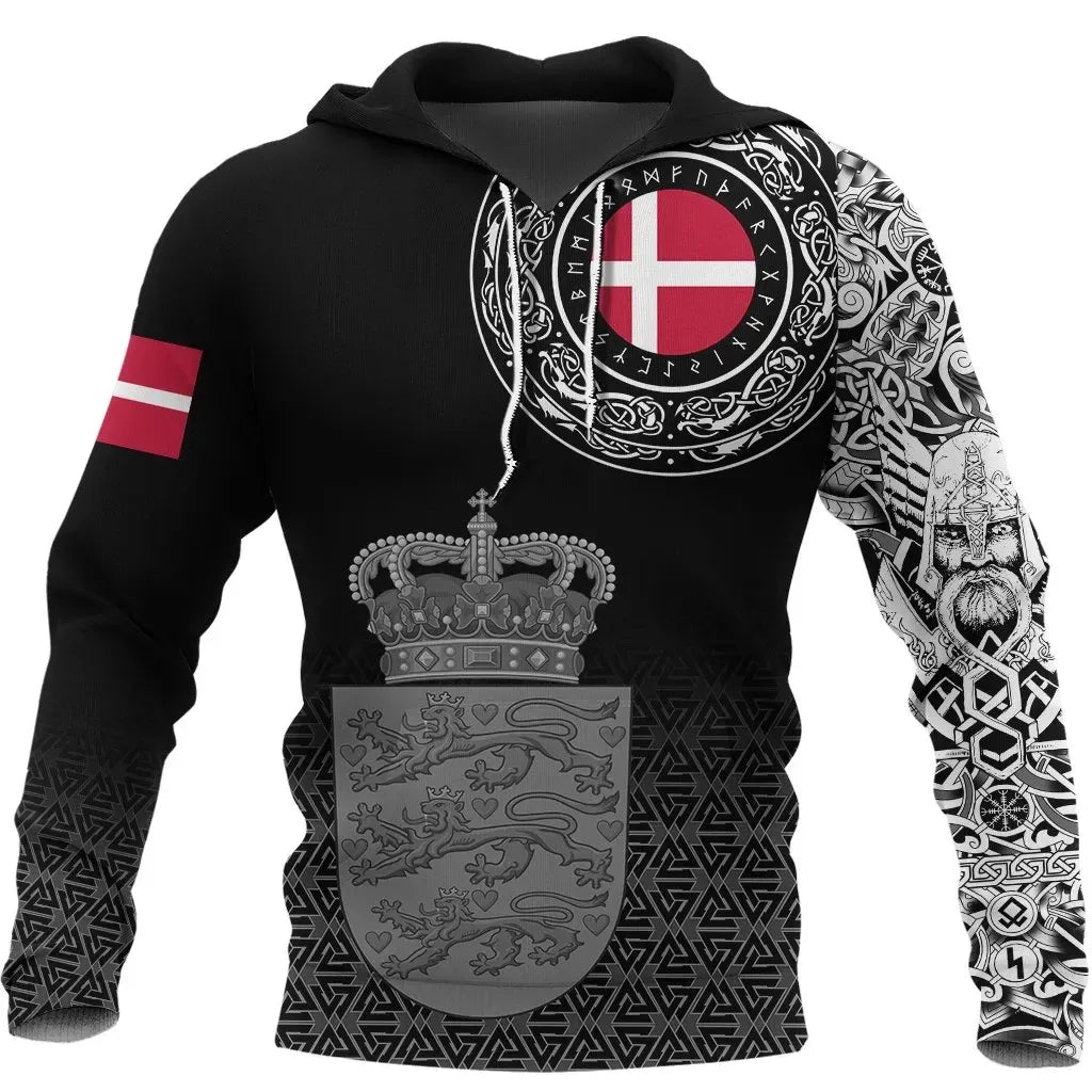 Viking Hoodie Denmark Coat Of Arms RLT13