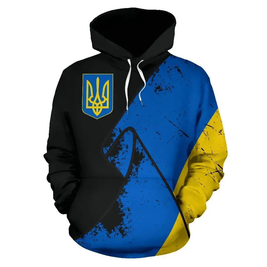 Ukraine Special Grunge Flag Pullover Hoodie RLT7