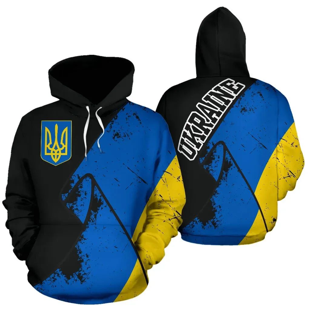 Ukraine Special Grunge Flag Pullover Hoodie RLT7