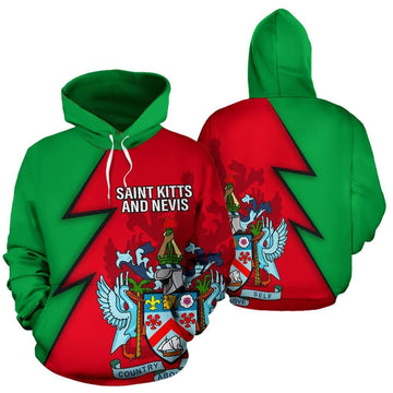 Saint Kitts and Nevis All Over Hoodie Flash Style RLT6