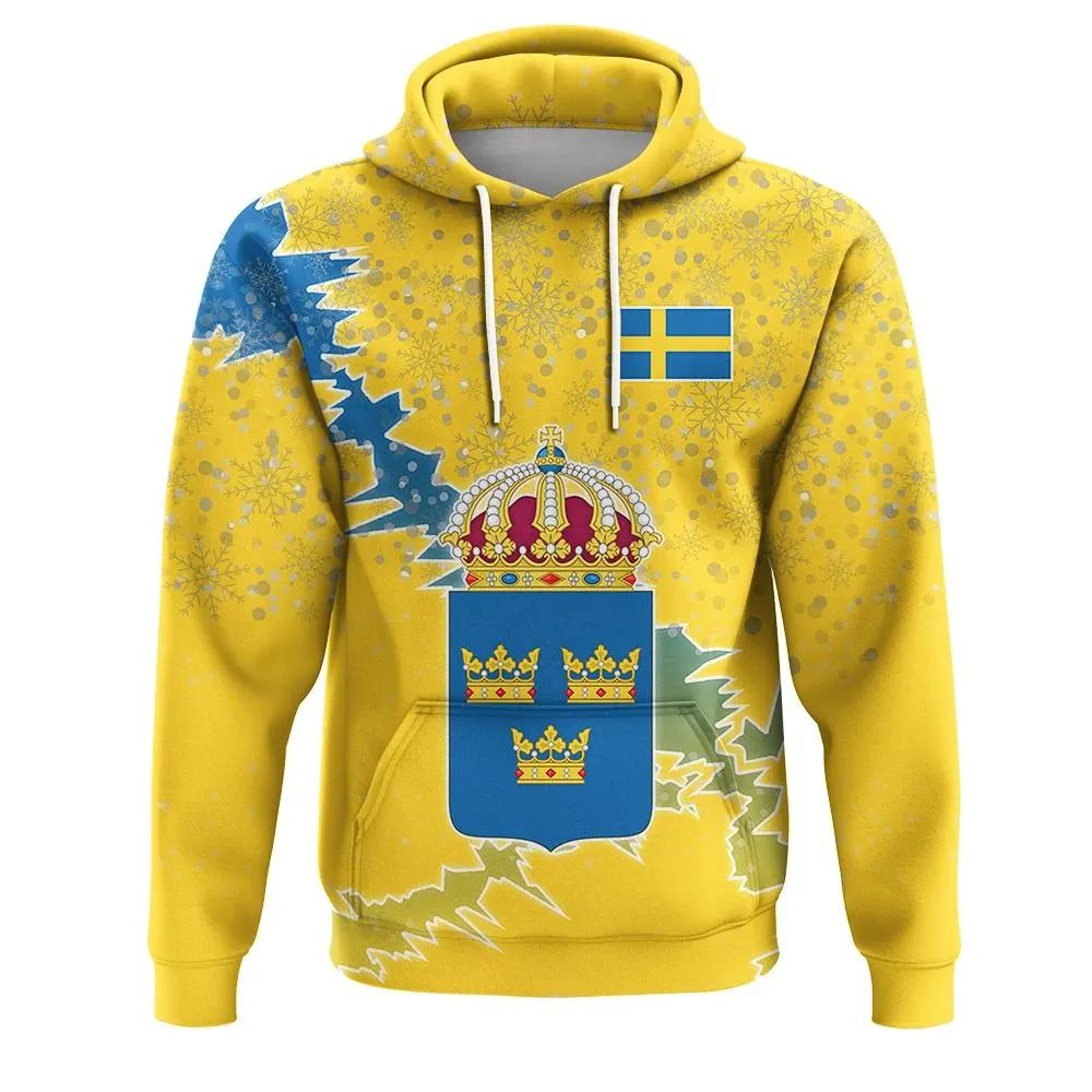 Sweden Christmas Hoodie Coat Of Arms X Style RLT7