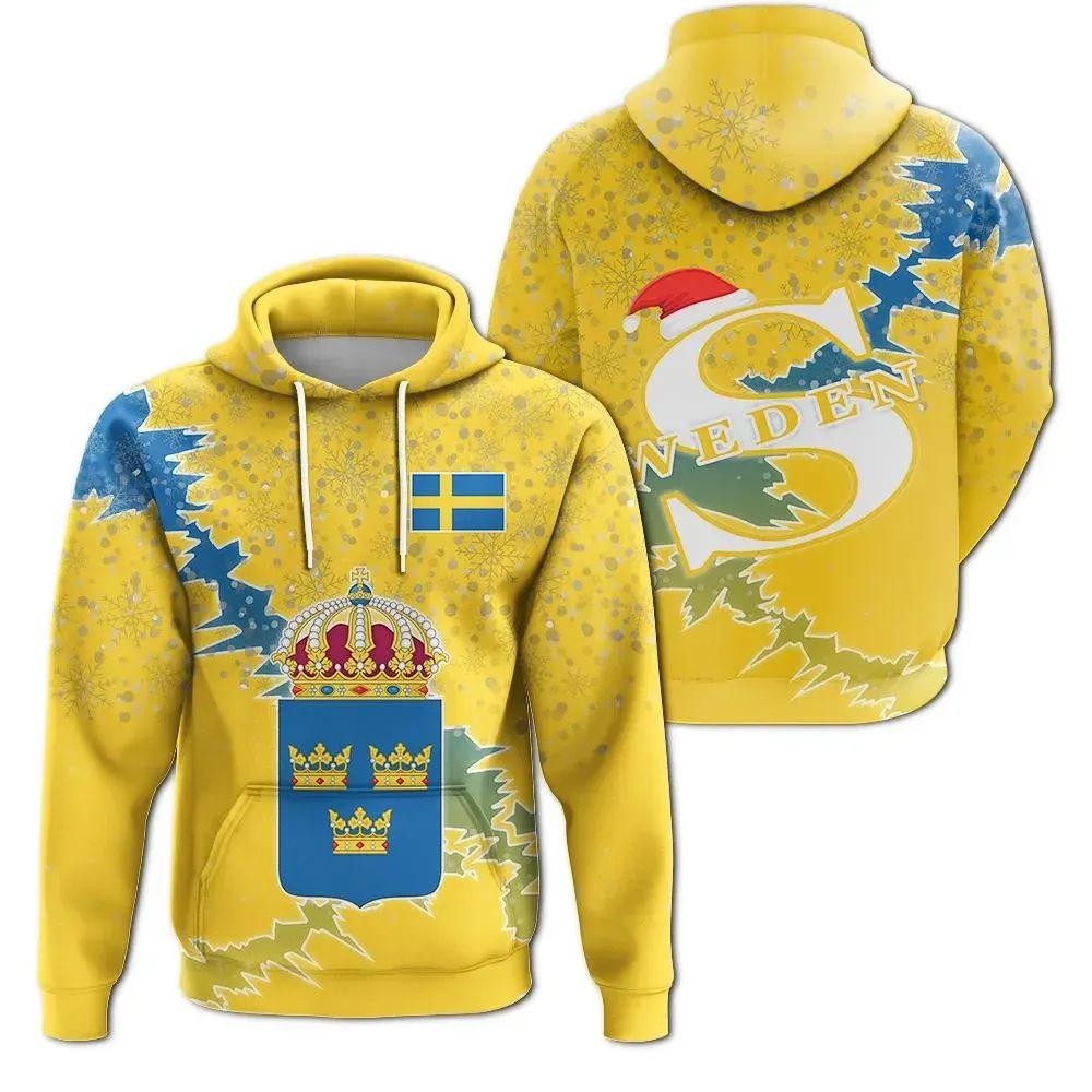 Sweden Christmas Hoodie Coat Of Arms X Style RLT7