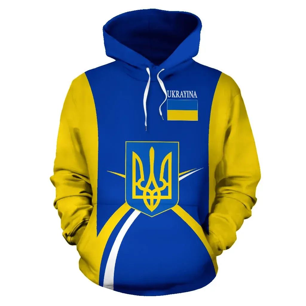 Ukrayina Ukraine Hoodie Coat Of Arms Sports Style RLT7