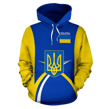 Ukrayina Ukraine Hoodie Coat Of Arms Sports Style RLT7