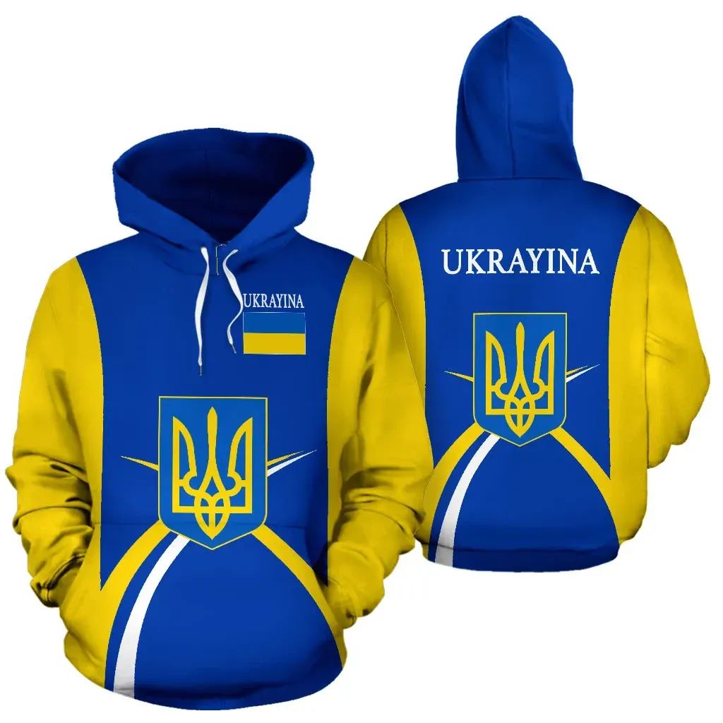 Ukrayina Ukraine Hoodie Coat Of Arms Sports Style RLT7