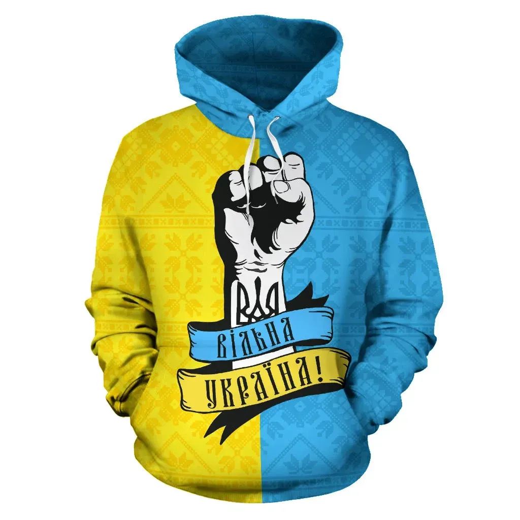 Ukraine Free Hoodie Flag RLT7