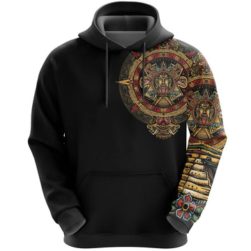 Mexico Hoodie Aztec Sun Stone Tattoo RLT13