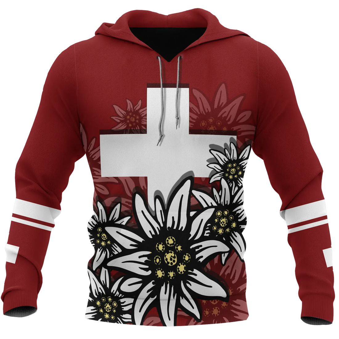 Switzerland Hoodie White Edelweiss RLT13