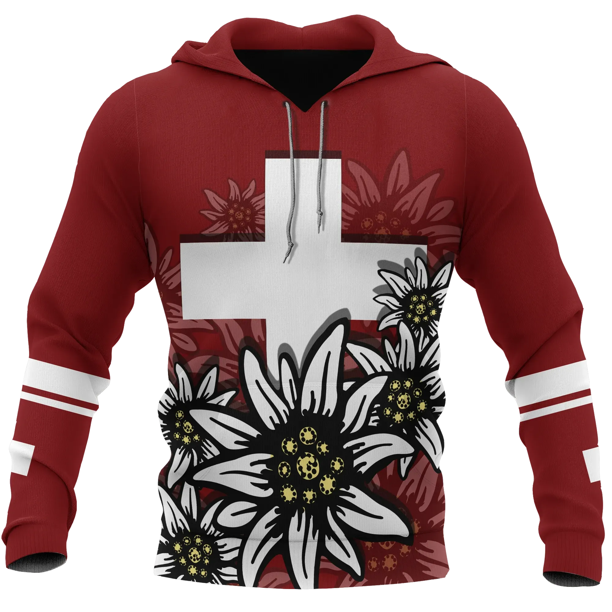 Switzerland Hoodie White Edelweiss RLT13