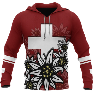 Switzerland Hoodie White Edelweiss RLT13