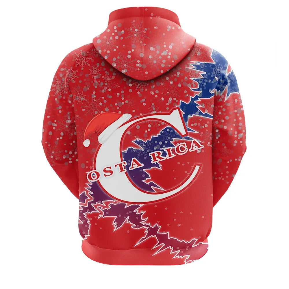 Costa Rica Christmas Hoodie Coat Of Arms X Style RLT13
