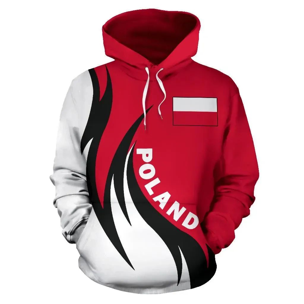 Poland Hoodie Coat Of Arms Fire Style RLT7