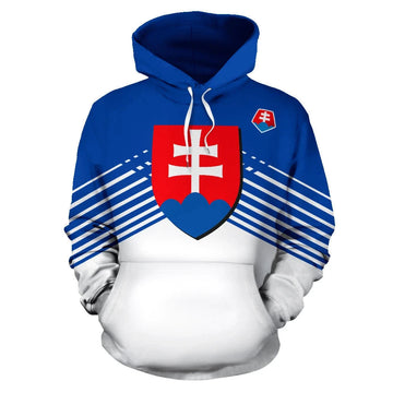 Slovakia Sport Flag Hoodie Stripes Style 02 RLT13