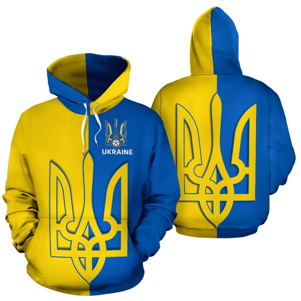 Ukraine Football Hoodie Trident RLT7