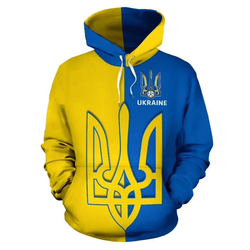 Ukraine Football Hoodie Trident RLT7