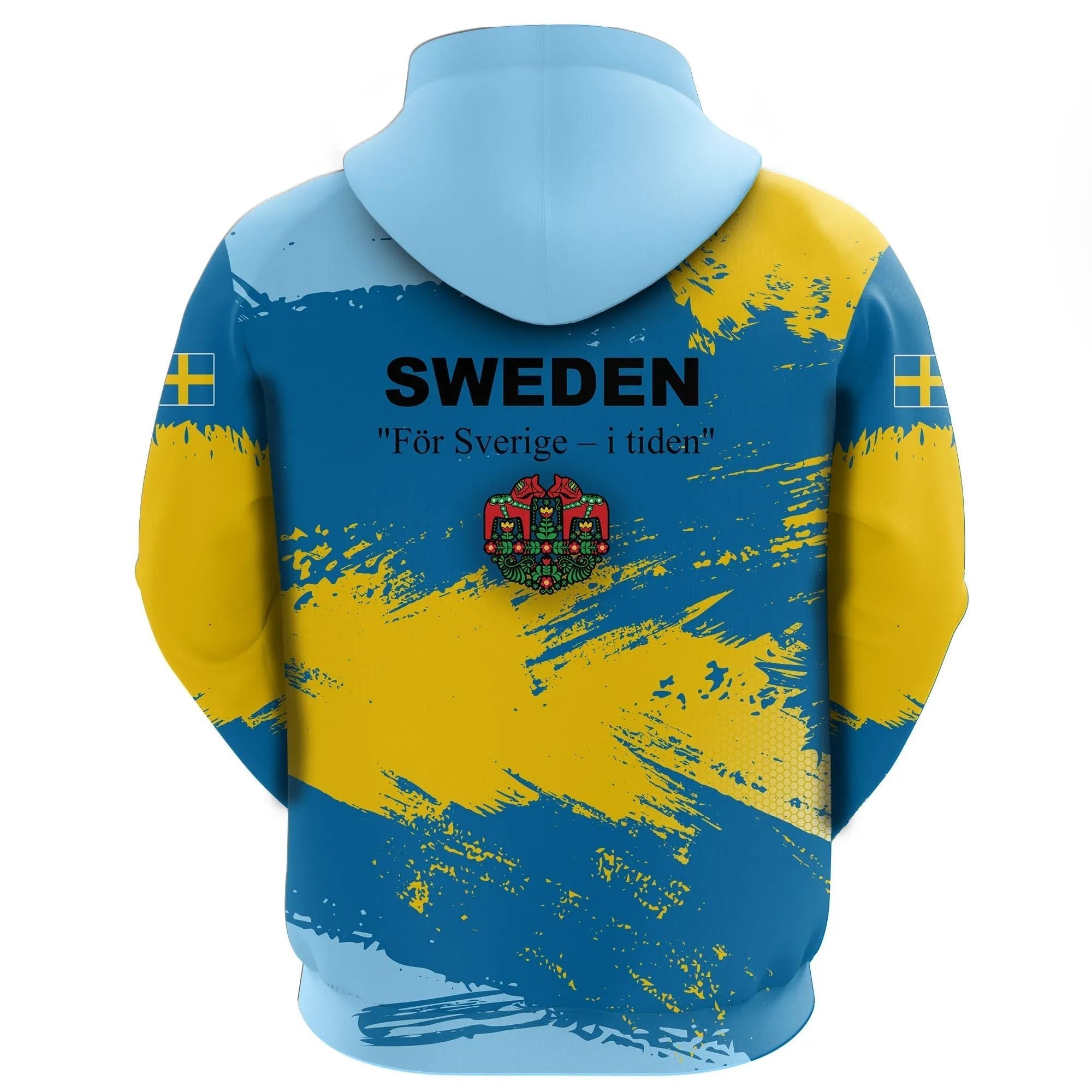 Sweden Hoodie Sweden Flag Brush RLT7