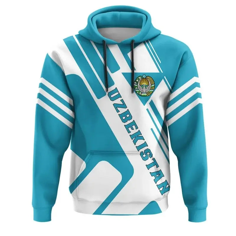 Uzbekistan Hoodie Coat Of Arms Rockie RLT12
