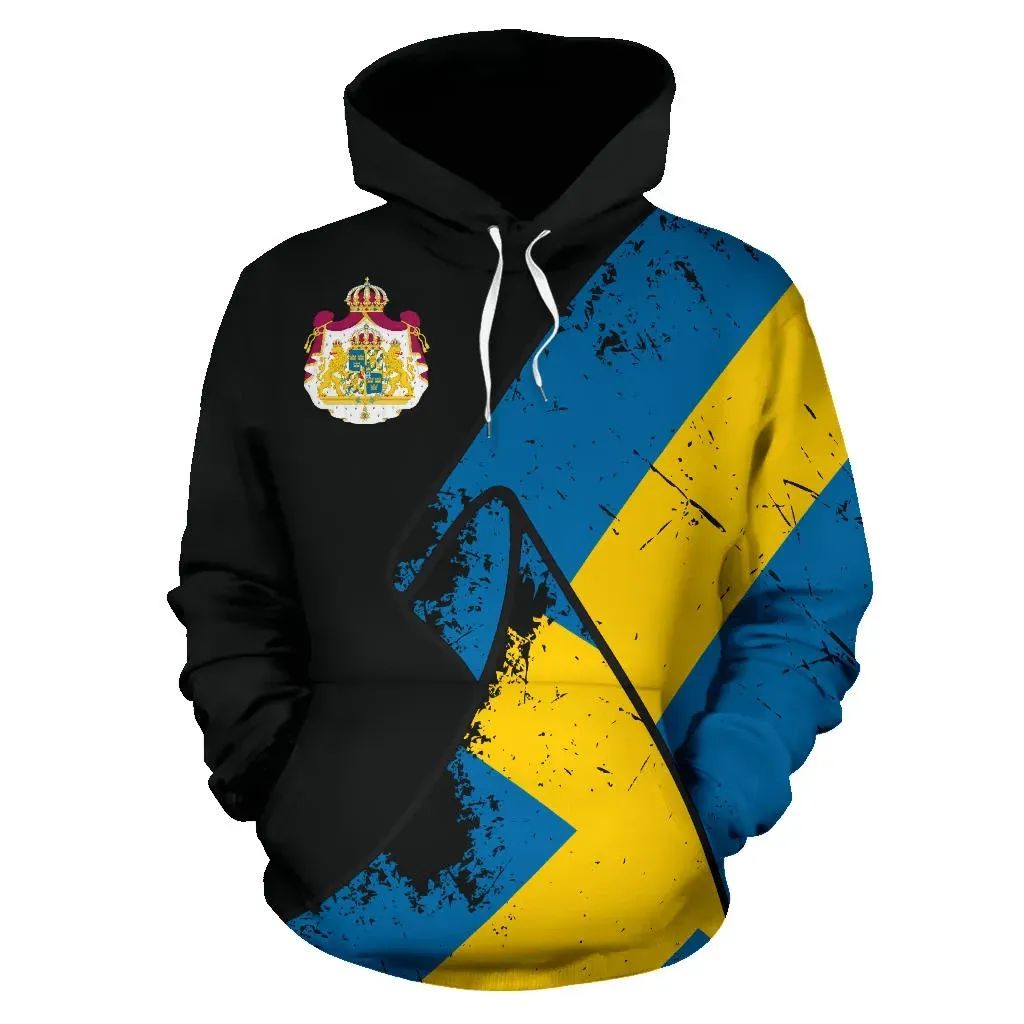 Sweden Special Grunge Flag Pullover Hoodie RLT7