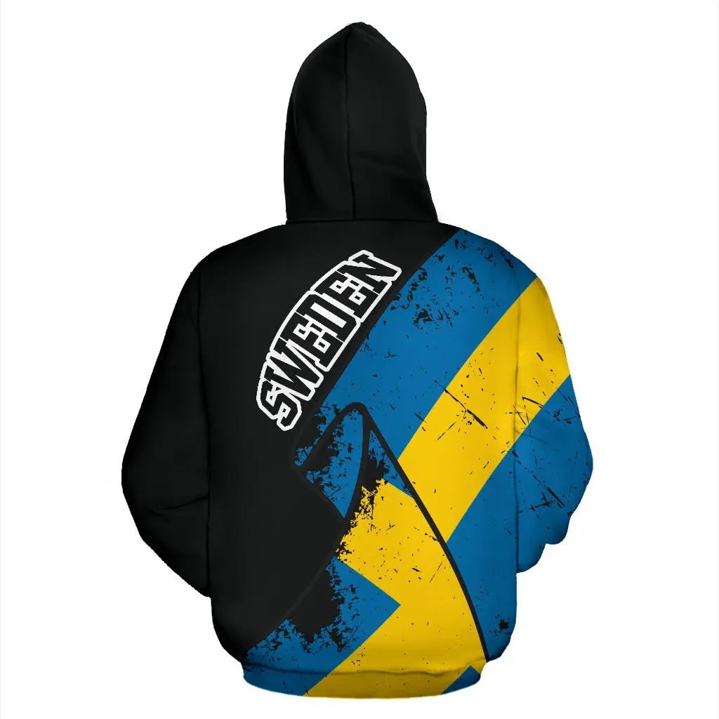 Sweden Special Grunge Flag Pullover Hoodie RLT7