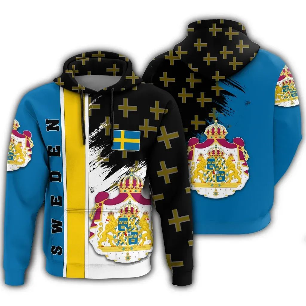 Sweden Hoodie Coat Of Arms Flag Style RLT7