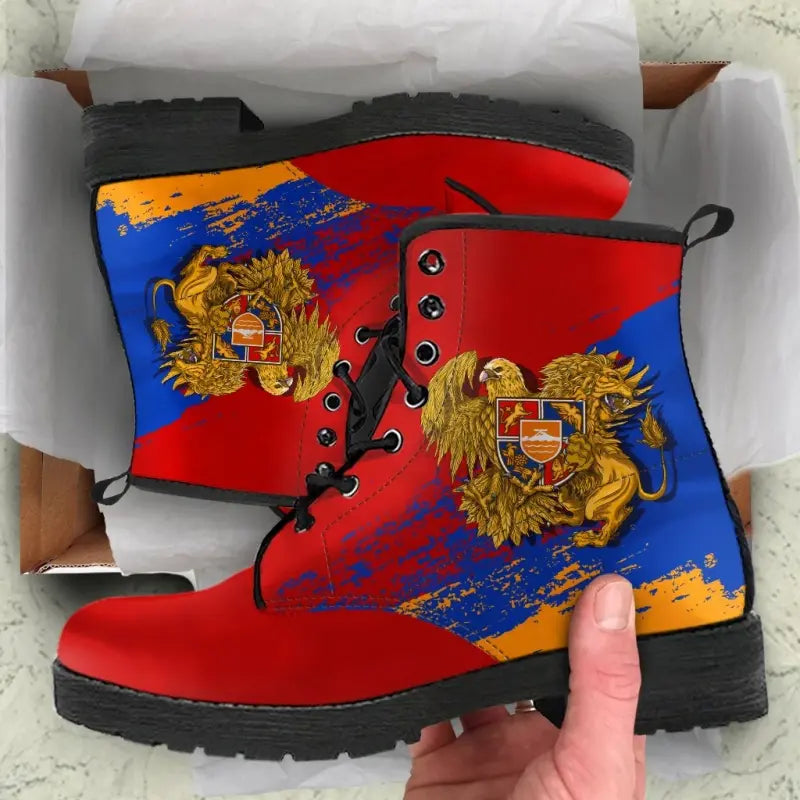 Armenia Special Coat of Arms Leather Boots RLT8