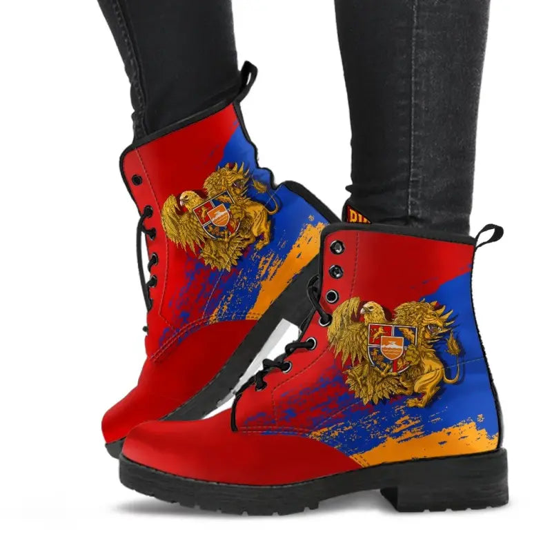 Armenia Special Coat of Arms Leather Boots RLT8
