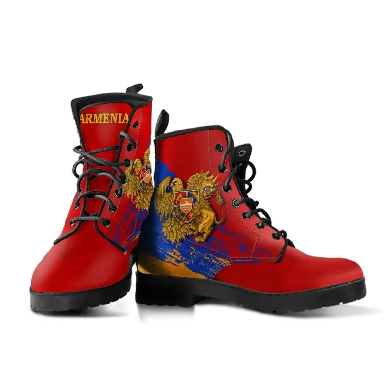 Armenia Special Coat of Arms Leather Boots RLT8