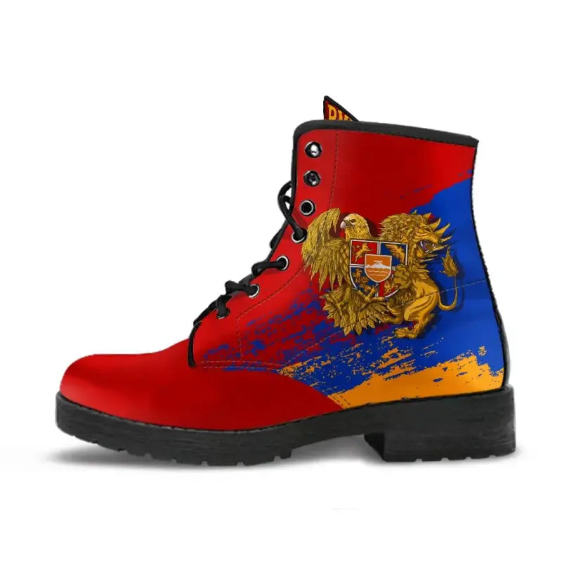 Armenia Special Coat of Arms Leather Boots RLT8