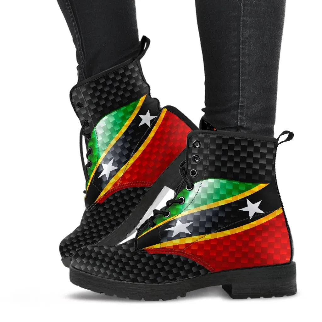 Saint Kitts and Nevis leatherBoots Saint Kitts and Nevis Flag RLT6