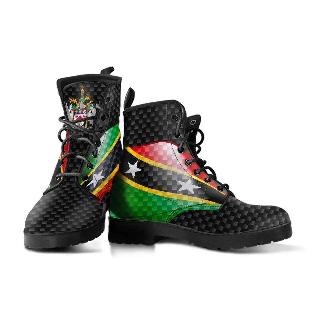 Saint Kitts and Nevis leatherBoots Saint Kitts and Nevis Flag RLT6