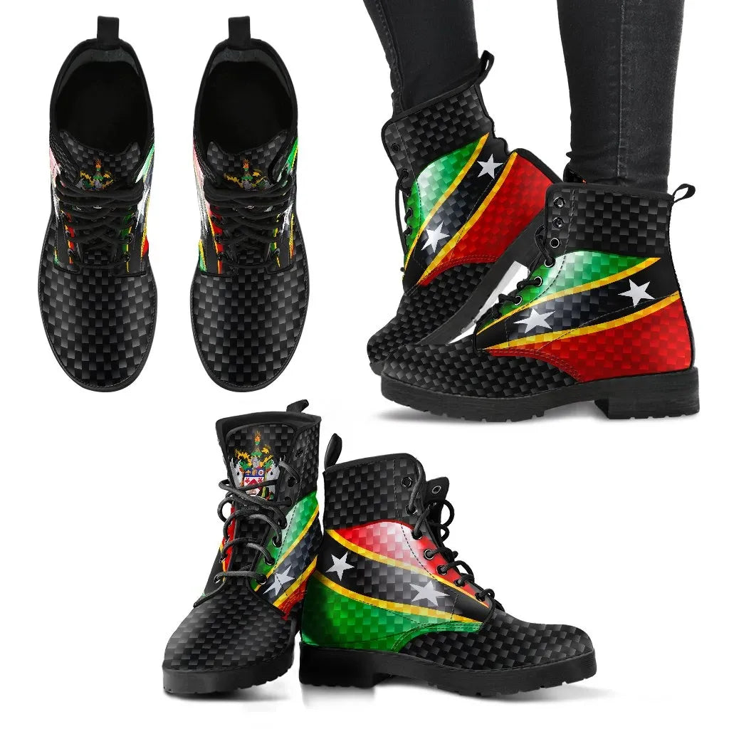 Saint Kitts and Nevis leatherBoots Saint Kitts and Nevis Flag RLT6
