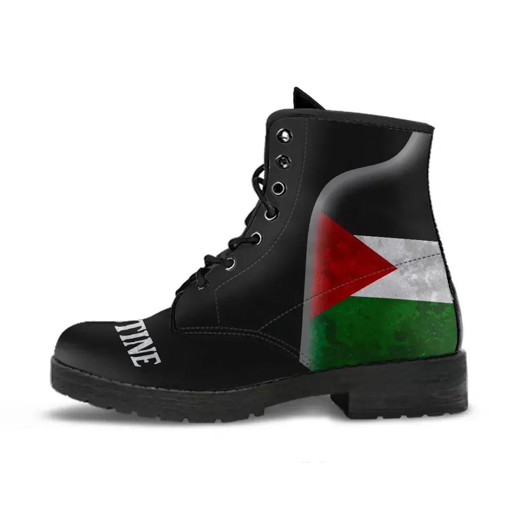 Palestine Flag Leather Boots Coat Of Arms RLT13