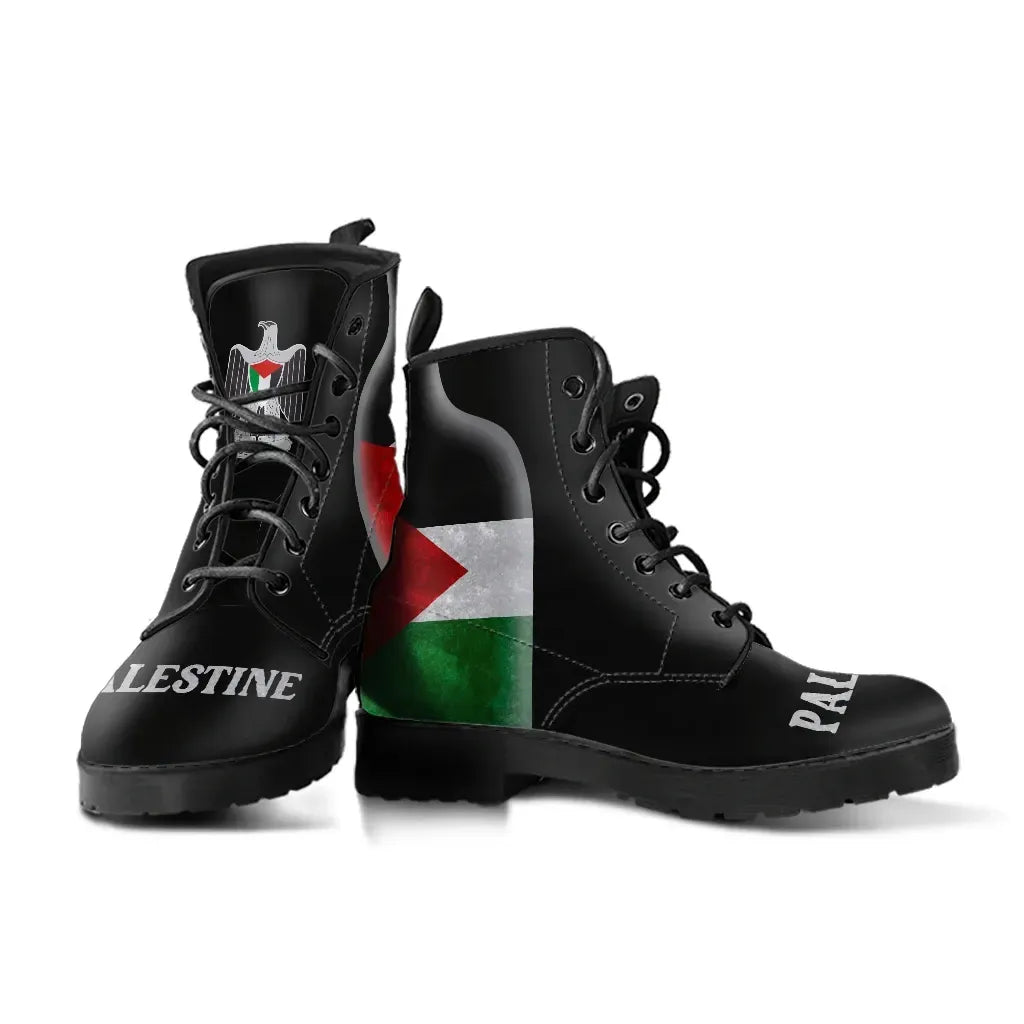Palestine Flag Leather Boots Coat Of Arms RLT13