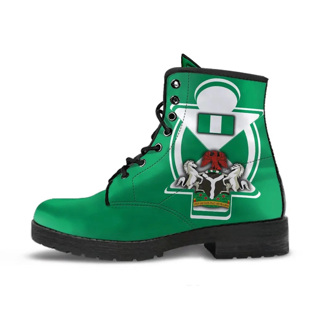 Nigeria Leather Boots Nigerian Flag and Coat Of Arms Boa Me Na Me Mmoa Wo RLT8