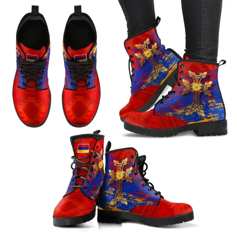 Armenia Khachkar, Armenian Cross Special Leather Boots RLT8