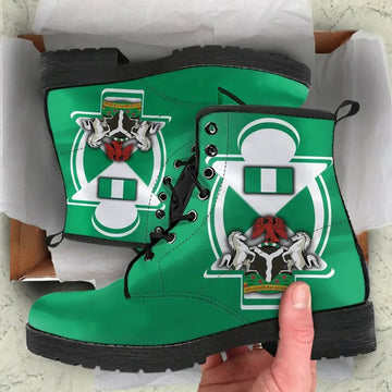 Nigeria Leather Boots Nigerian Flag and Coat Of Arms Boa Me Na Me Mmoa Wo RLT8