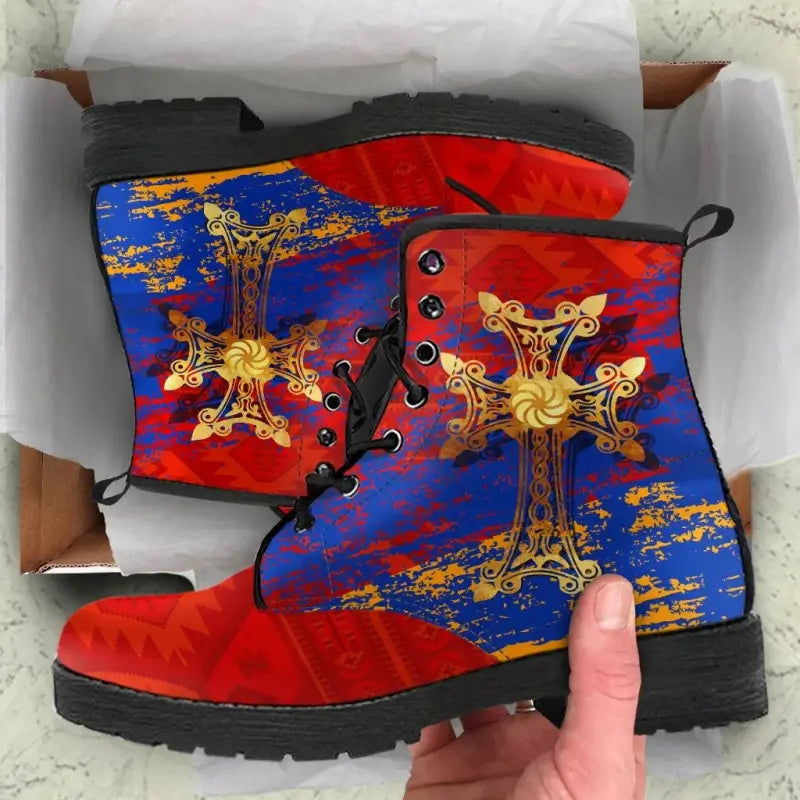 Armenia Khachkar, Armenian Cross Special Leather Boots RLT8
