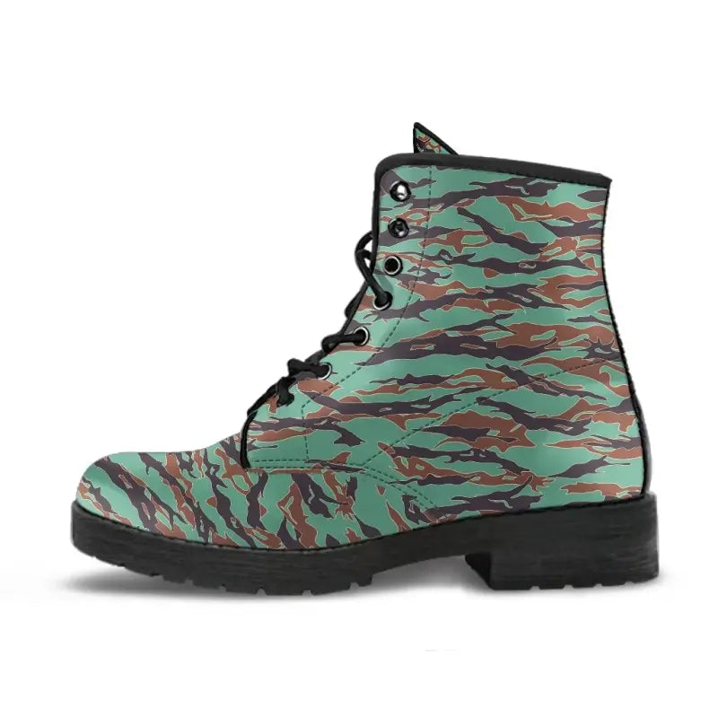 Army Guyana Tiger Stripe Camouflage Seamless Leather Boots RLT8